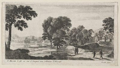 Landskap med figurer. av Gabriel Perelle