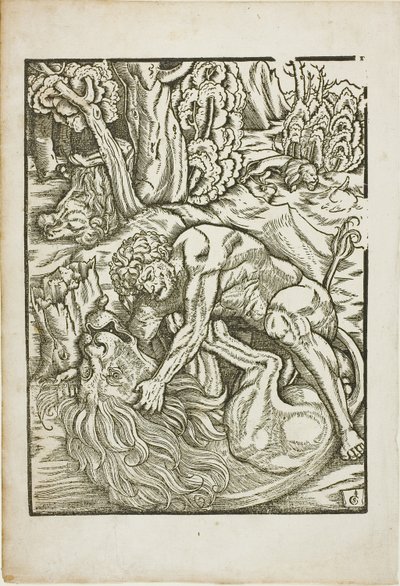 Hercules Strangling the Nemean Lion, fra Labours of Hercules av Gabriel Salmon