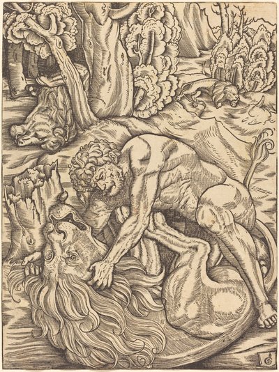 Hercules og Nemean Lion av Gabriel Salmon