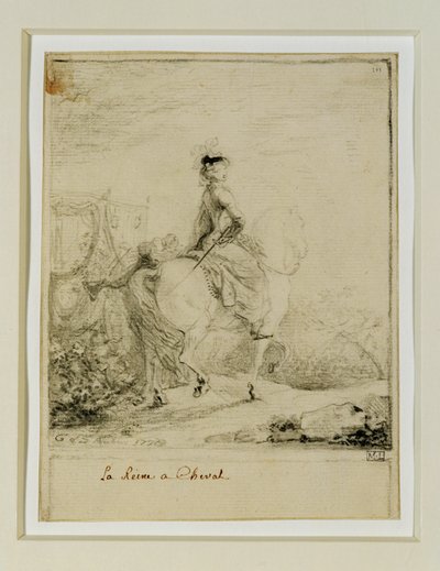 Marie-Antoinette zu Pferd von Gabriel de Saint-Aubin