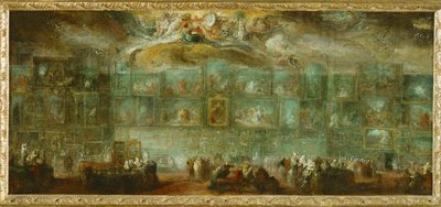 Blick auf den Salon des Louvre von Gabriel de Saint-Aubin