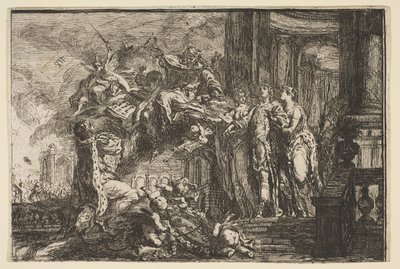 Allegori om rekonvalesensen til Dauphin, 1752. av Gabriel de Saint Aubin