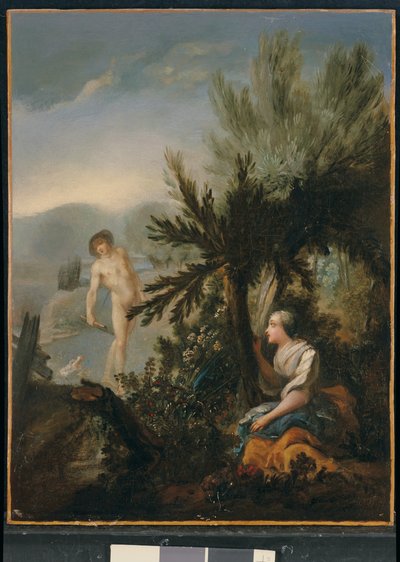 The Case of Conscience (olje på lerret) av Gabriel de Saint Aubin