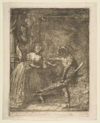 Det italienske teateret. av Gabriel de Saint Aubin