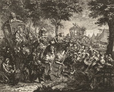 Utsikt over Beson-messen, 1750. av Gabriel de Saint Aubin