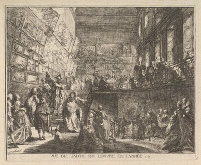 Utsikt over Salon du Louvre i år 1753, 1753. av Gabriel de Saint Aubin