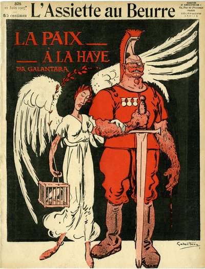 Krig og fred, fra 'The Butter Plate' av Gabriele (1865 1937) Galantara