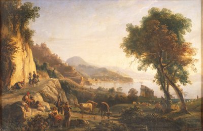 Italia, Road to Amalfi nær Cetara Tower (olje på lerret) av Gabriele Smargiassi