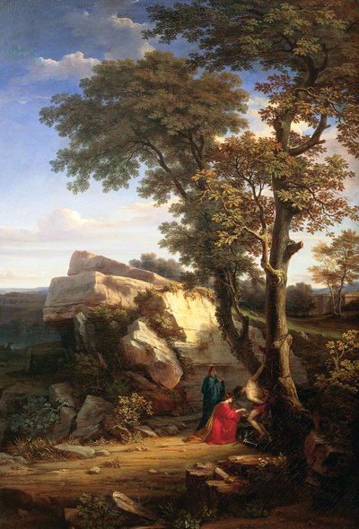 Landskap med St. Sebastian kurert av de hellige kvinnene av Gabriele Smargiassi