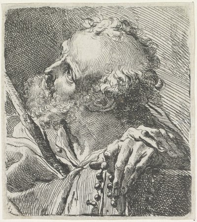 Hodet til en helgen med rosenkrans av Gaetano Gandolfi