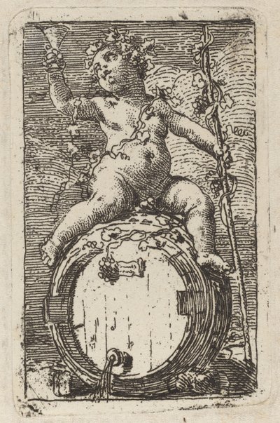 Spedbarnet Bacchus på en vintønne av Gaetano Gandolfi