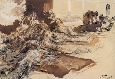 Studie av pest av Gaetano Previati