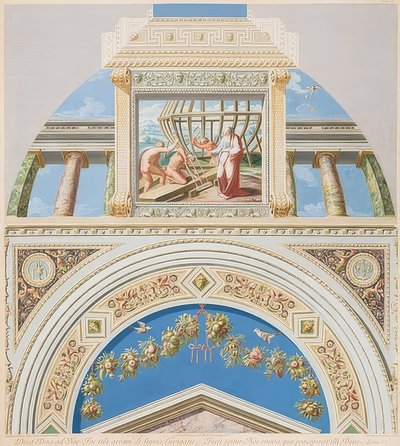 Bezel og hvelv med konstruksjon av arken. 1774 av Gaetano Savorelli