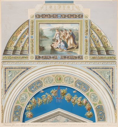 Bezel og hvelvområde med funnet av Moses. 1774 av Gaetano Savorelli