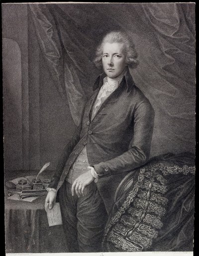 The Right Hon William Pitt den yngre (gravering) av Gainsborough (after) Dupont