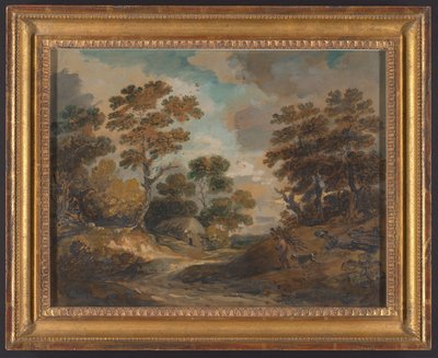 Landschaft: Mann mit Reisigbündeln av Gainsborough Dupont