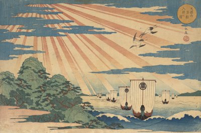 Tempozan Man-Line Nu-Shin-tegning, 1838. av Gakutei