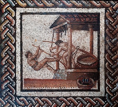 En oljepresse. (mosaikk, slutten av 2., begynnelsen av 3. århundre) av Gallo Roman