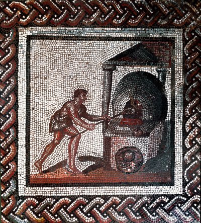 Brødbakingsscene. (mosaikk, slutten av 2., begynnelsen av 3. århundre) av Gallo Roman