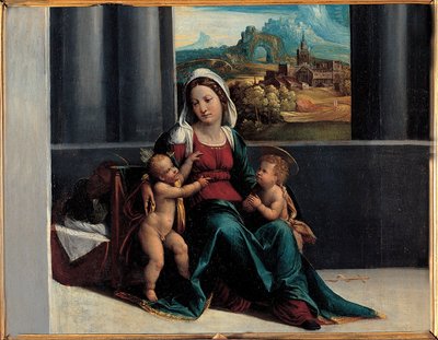 Madonna med barnet og St. John av Garofalos workshop