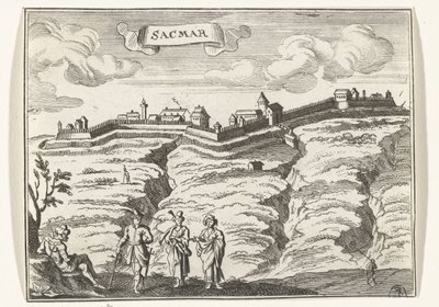 Utsikt over Satu Mare Topografiske bilder av Østerrike, Ungarn og Balkan (serietittel) Kort beskrivelse, og aen-wysinghe der placesen i desen boeck, med deres teghen-ord, stående, relevant uyt-ghebeldt, i Oostenryck (se av Gaspar Bouttats