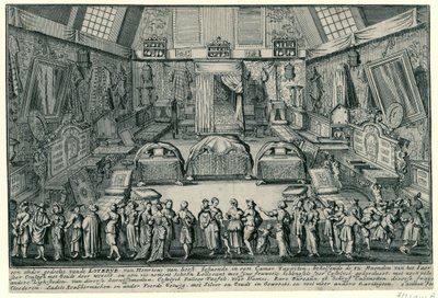The lottery of Henricus van Soest in Antwerp av Gaspar Bouttats