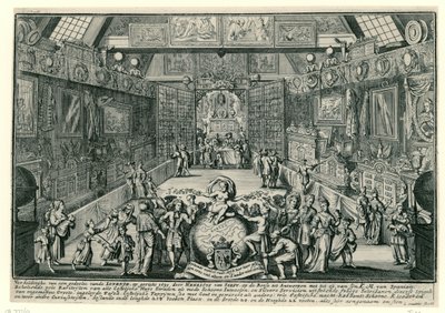 Lotteriet til Henricus van Soest i Antwerpen, 1695 av Gaspar Bouttats