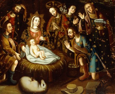 Tilbedelse av hyrdene, av Gaspar Miguel de Berrio