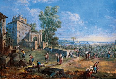 The Harvest Painting av Gaspare Vanvitelli (Gaspar van Wittel, Caspar Van Vitelli) (1653-1736) Prato, Civic Museum av Gaspar van Wittel