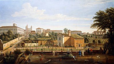 SS-kirken. Marcellino og Pietro, fra Vigna Ciccolini, av Gaspar van Wittel