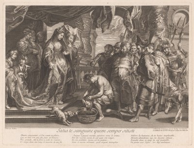 Thomiris dypper hodet til Cyrus i en skål med blod av Gaspard Duchange (attributed to)