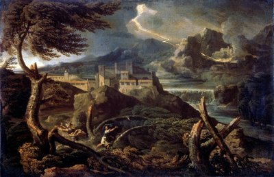 Landskap med lyn, 1660-tallet av Gaspard Dughet