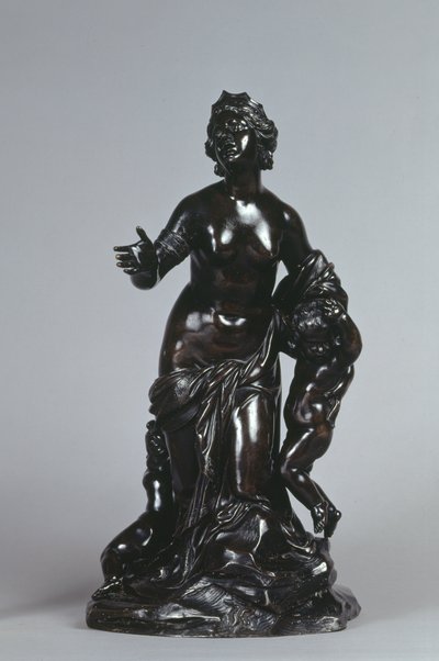 Latona og hennes barn, Apollo og Diana, ca. 1671 (bronse med lakkert patina) av Gaspard Marsy