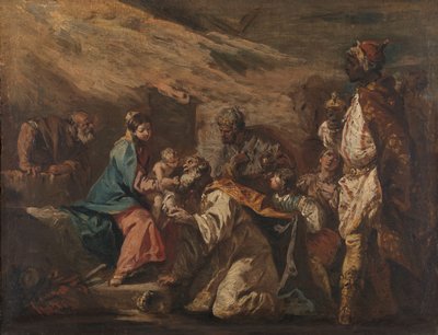 Tilbedelse av magiene av Gasparo Diziani (attributed to)