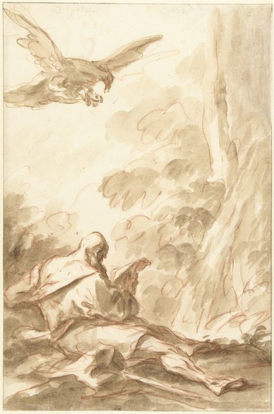 Elias matet av ravnene av Gasparo Diziani (attributed to)