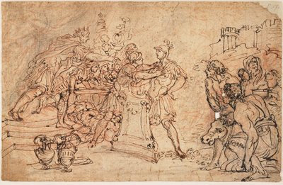 Mucius Scaevola før Porsena av Gasparo Diziani