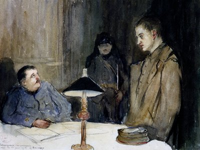 Avhør av tysk fange av Gaston Hippolyte Boucart