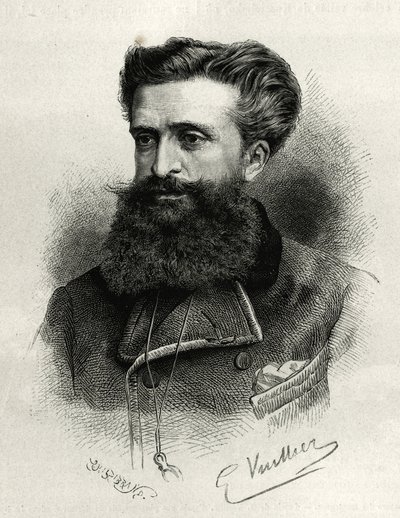 Portrett av Dr. Gustave Lebon (1841-1931). Gravering av G.Vuillier, for å illustrere historien La Syria d