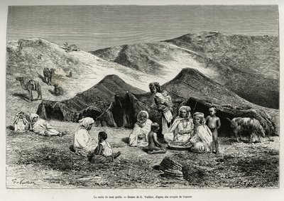 Nezlaen (slektningen) til guiden min. Gravering av G.Vuillier, for å illustrere den algeriske Sahara, av V.Largeau, i 1874-1878, publisert i Tour du monde, under ledelse av Edouard Charton (1807-1890) av Gaston Vuillier