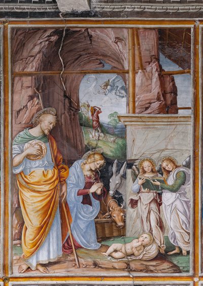 Detalj av "The Nativity", fra "The life and the Passion of Christ" av Gaudenzio Ferrari