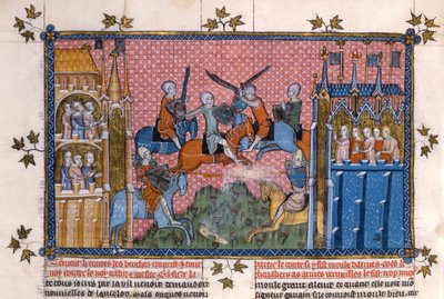 Scene fra romantikken til Lancelot of the Lake av Gautier