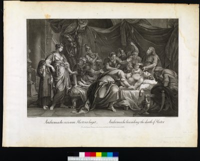Andromache som gråter over Hectors død, gravert av Domenico Cunego, 1764 av Gavin after Hamilton
