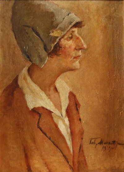 Portrett av poeten Anna Akhmatova 1889-1966, 1929 av Gavriil Petrovich Makaturin