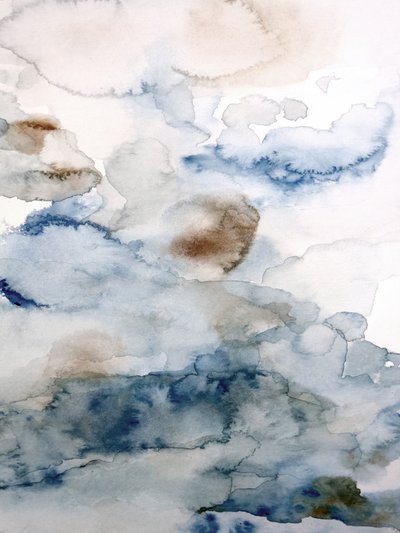 Blåbrun abstrakt himmel av Gemma Bardot