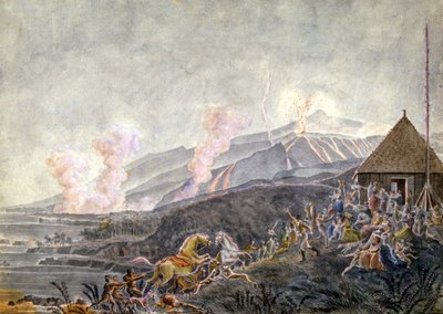 Panikk under utbruddet av Piton de la Fournaise av Genevieve-Sophie-Marie-Adele Patu de Rosemont