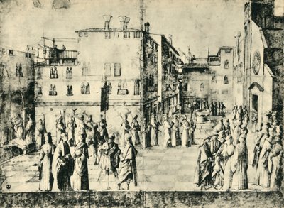 Prosesjon i Venezia, midten av slutten av 1400-tallet, 1943. av Gentile Bellini