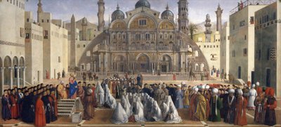 Markus forkynner i Alexandria, Egypt av Gentile and Giovanni Bellini