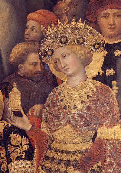 Tilbedelse av Magi detalj av kongen av Gentile da Fabriano