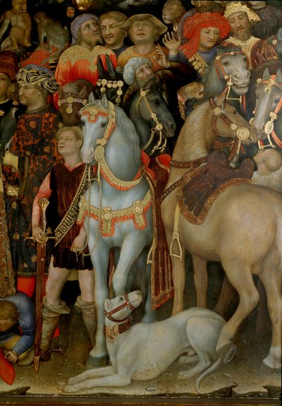 Tilbedelse av magiene. Detalj (maleri av Gentile da Fabriano