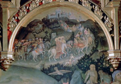 Adoration of the Magi Strozzi-altertavlen, detalj, 1423 av Gentile da Fabriano